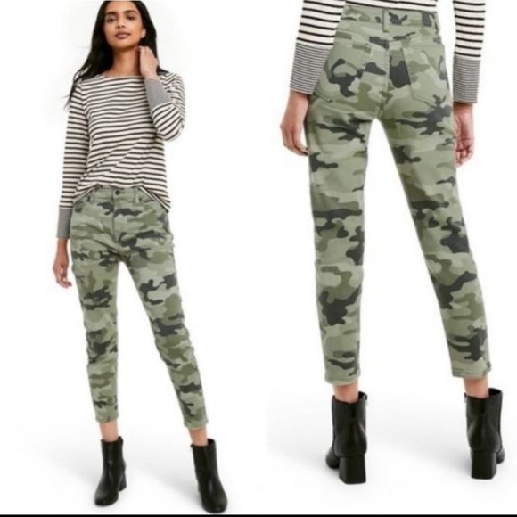Nili Lotan Womens Jeans Size 4 Green Camo Print High Rise Ankle Skinny Pants New - Picture 3 of 10